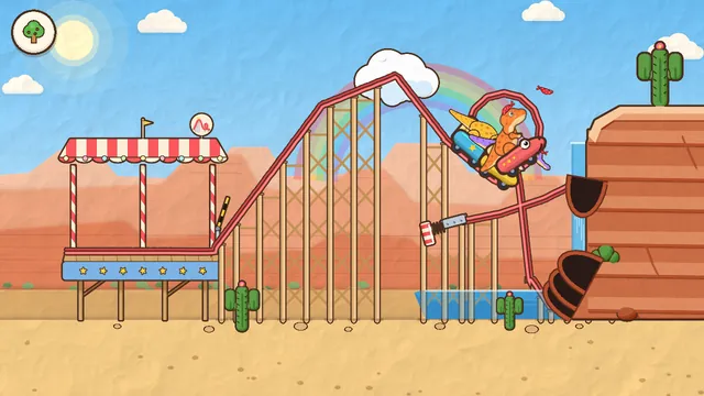 Riding a self-drawn roller coaster through a canyon