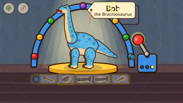 A brachiosaurus coming to life in the lab